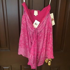 Ella Moss Pink Strapless Flowy Top